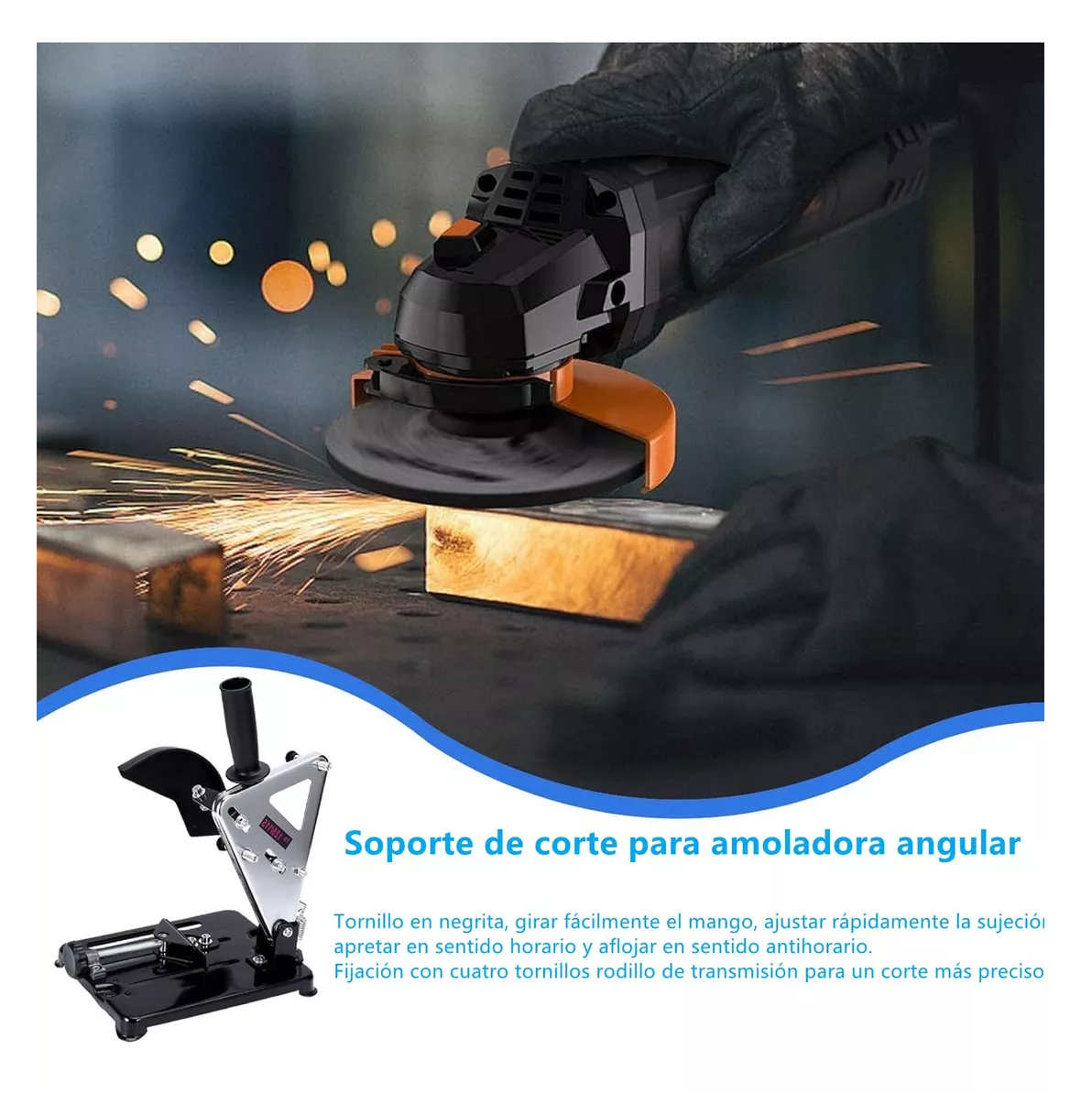 Foto 5 pulgar | Soporte Esmeril Lab.g Angular Amoladora Corte Diametro 100 A 125 Negro/gris