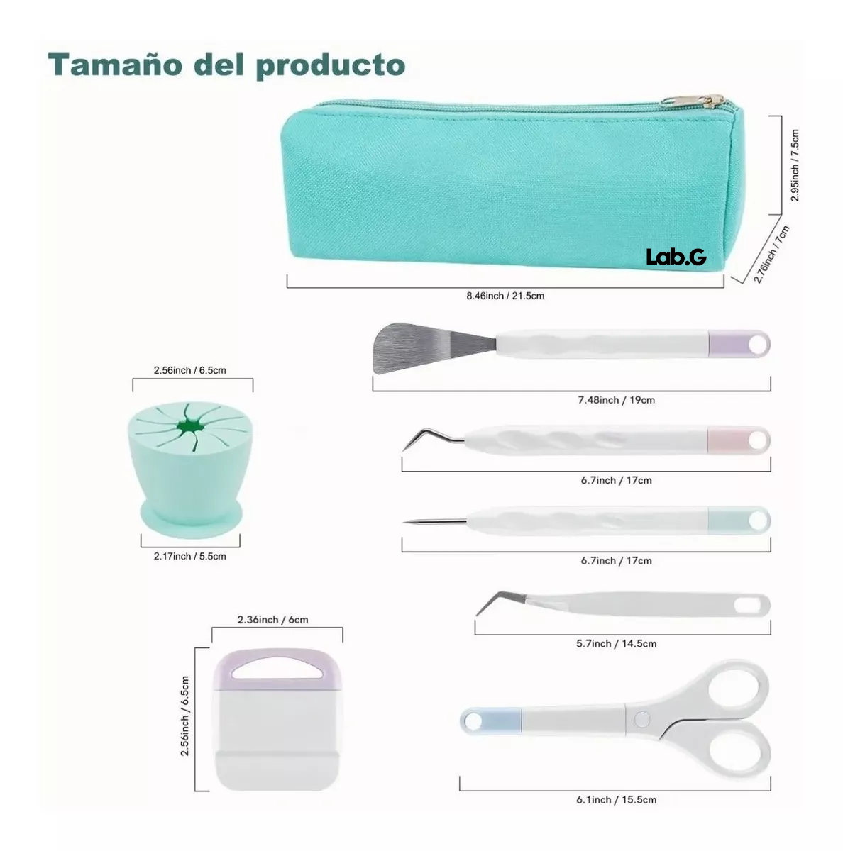 Foto 3 | Kit De Herramientas De Pelado De Vinilo Lab.g Para Cricut Cameo 8 Pzs, Verde