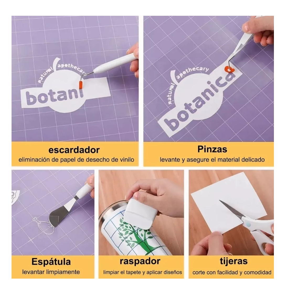 Foto 5 pulgar | Kit De Herramientas De Pelado De Vinilo Lab.g Para Cricut Cameo 8 Pzs, Verde