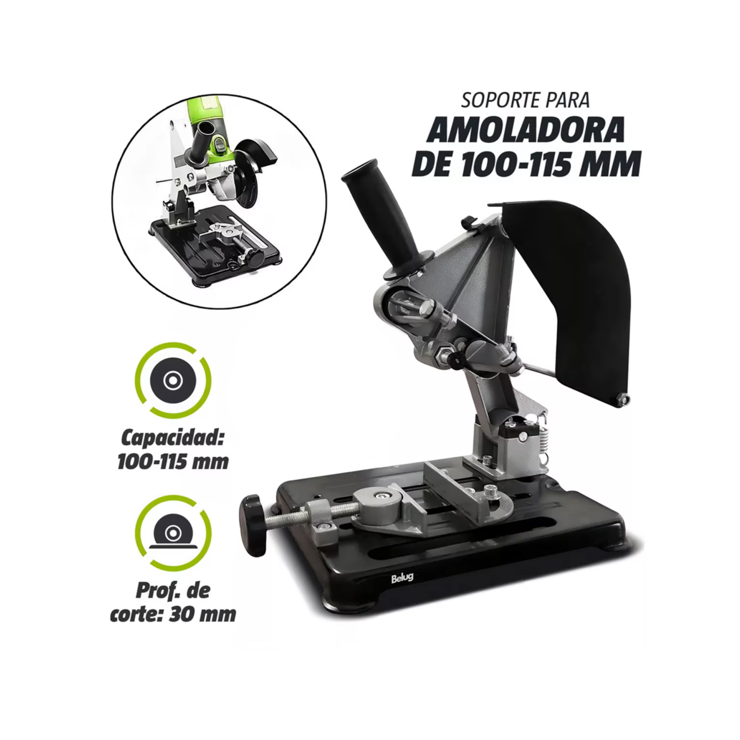 Foto 6 pulgar | Soporte Para Esmeriladora Amoladora Angular Belug 115 Mm Universal  Negro
