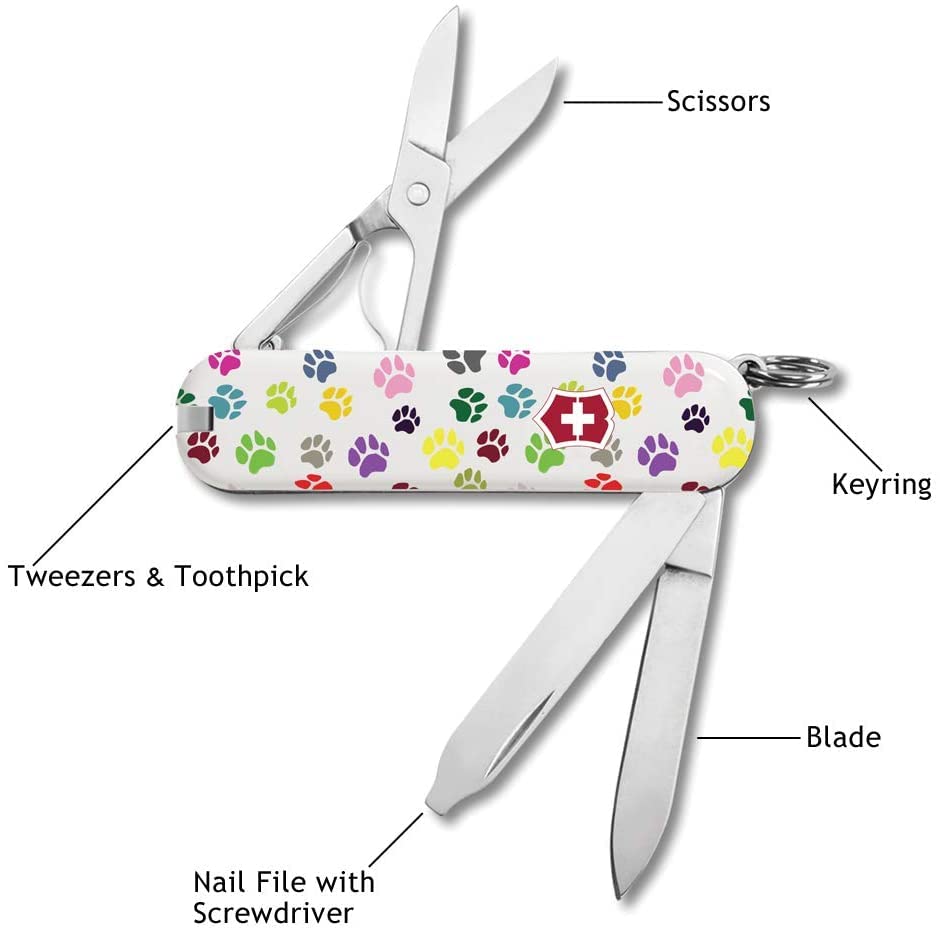 Foto 4 pulgar | Navaja De Bolsillo Victorinox Classic Sd 7 Function Paw Print - Venta Internacional.