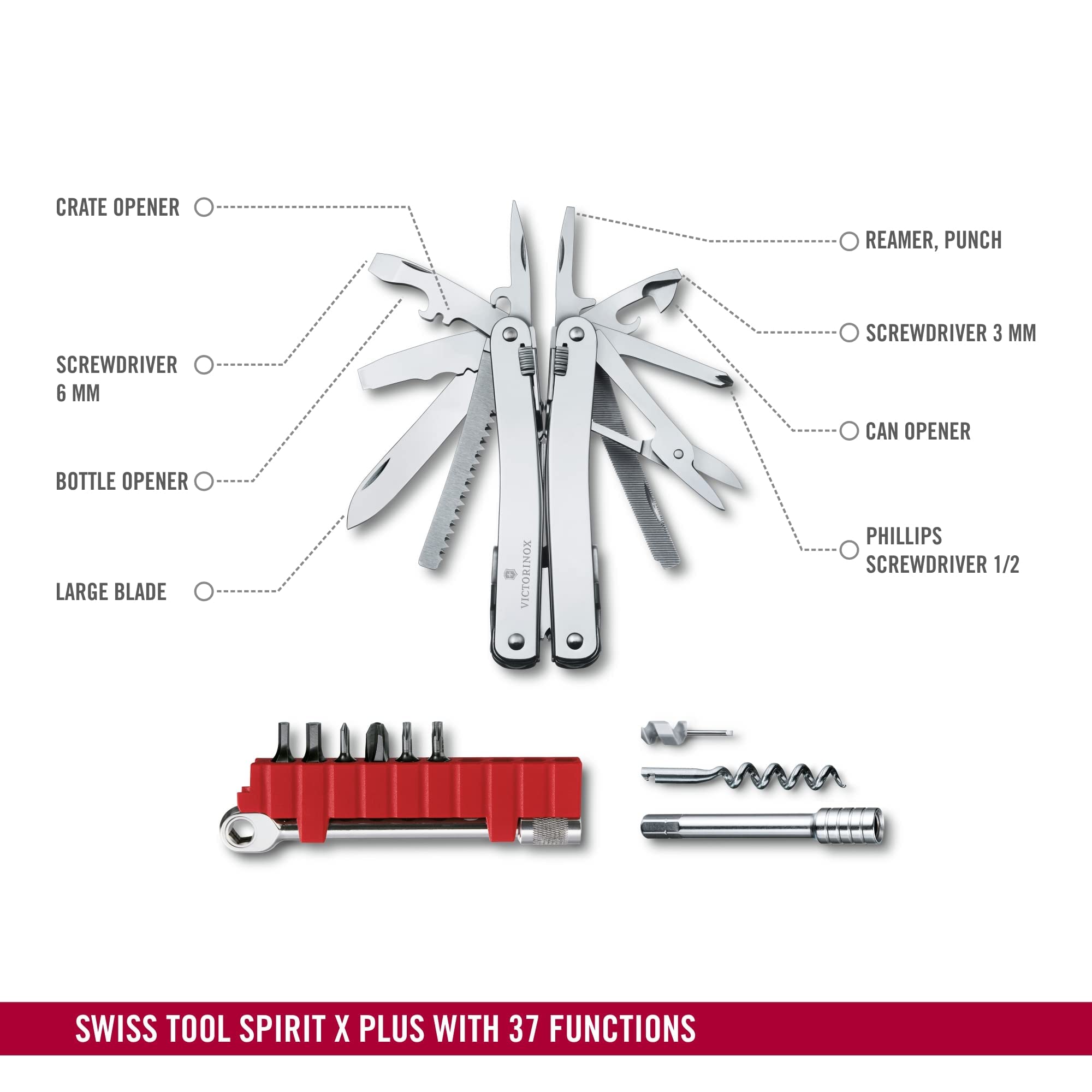Foto 3 pulgar | Trinquete Multiherramienta Victorinox Swiss Tool Spirit X Plus, Plateado - Venta Internacional.