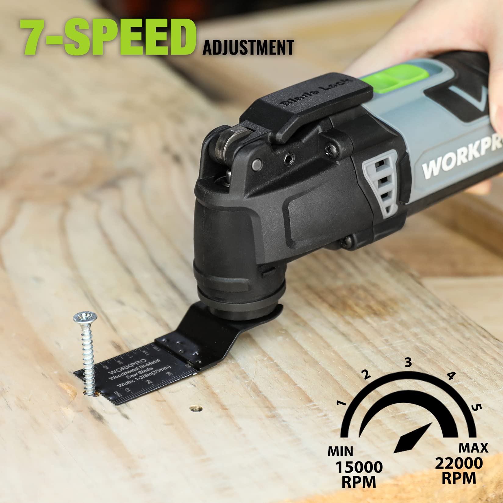 Foto 4 pulgar | Kit Multiherramienta Oscilante Workpro De 3.0 Amperios Con Cable, 17 Piezas - Venta Internacional.