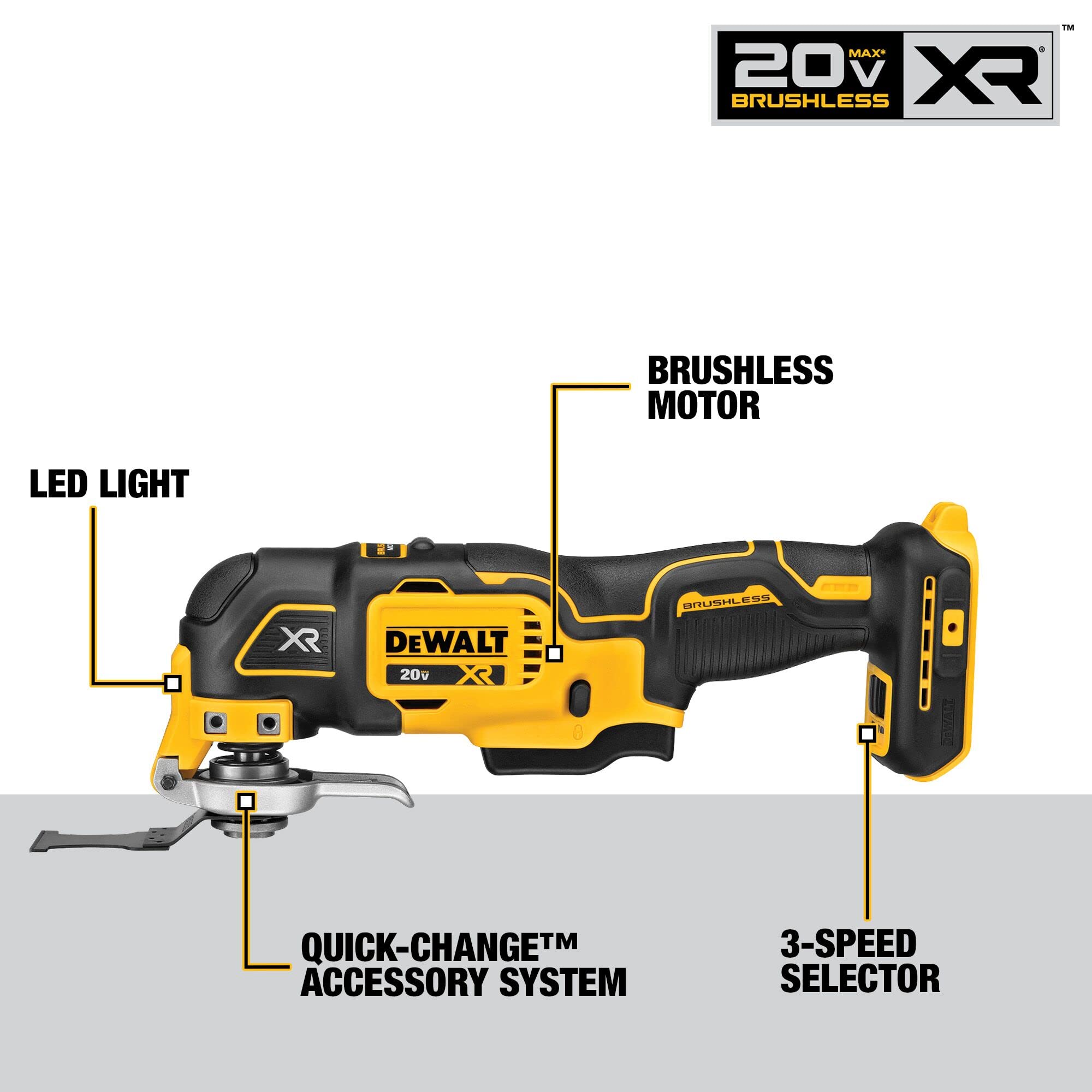 Foto 7 pulgar | Multiherramienta Oscilante Dewalt 20v Max Xr Dcs356b - Venta Internacional.