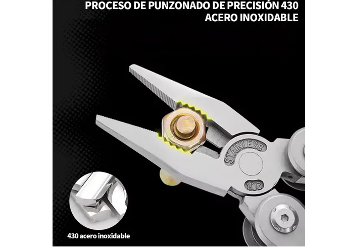 Foto 4 pulgar | Xtellar Alicates Plegables Multiusos Premium  Pinzas Multiherramienta De Acero Inoxidable Con Accesorios Únicos 3-en-1