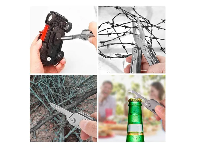 Foto 4 pulgar | Xtellar Navaja Multiusos De Lujo Con Alicate Plegable  Cortador Y Desarmador Para Aventureros