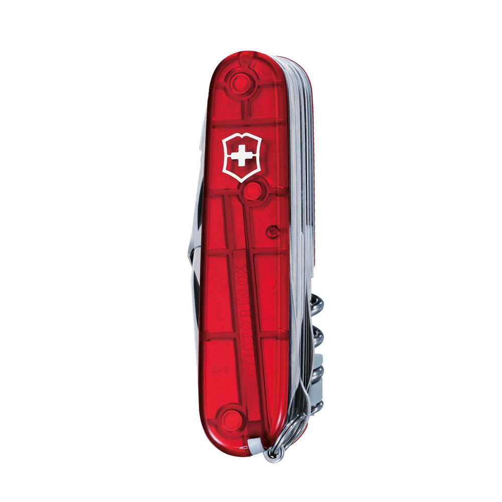 Foto 4 pulgar | Navaja Swiss Champ Roja Transparente 33 Usos Victorinox