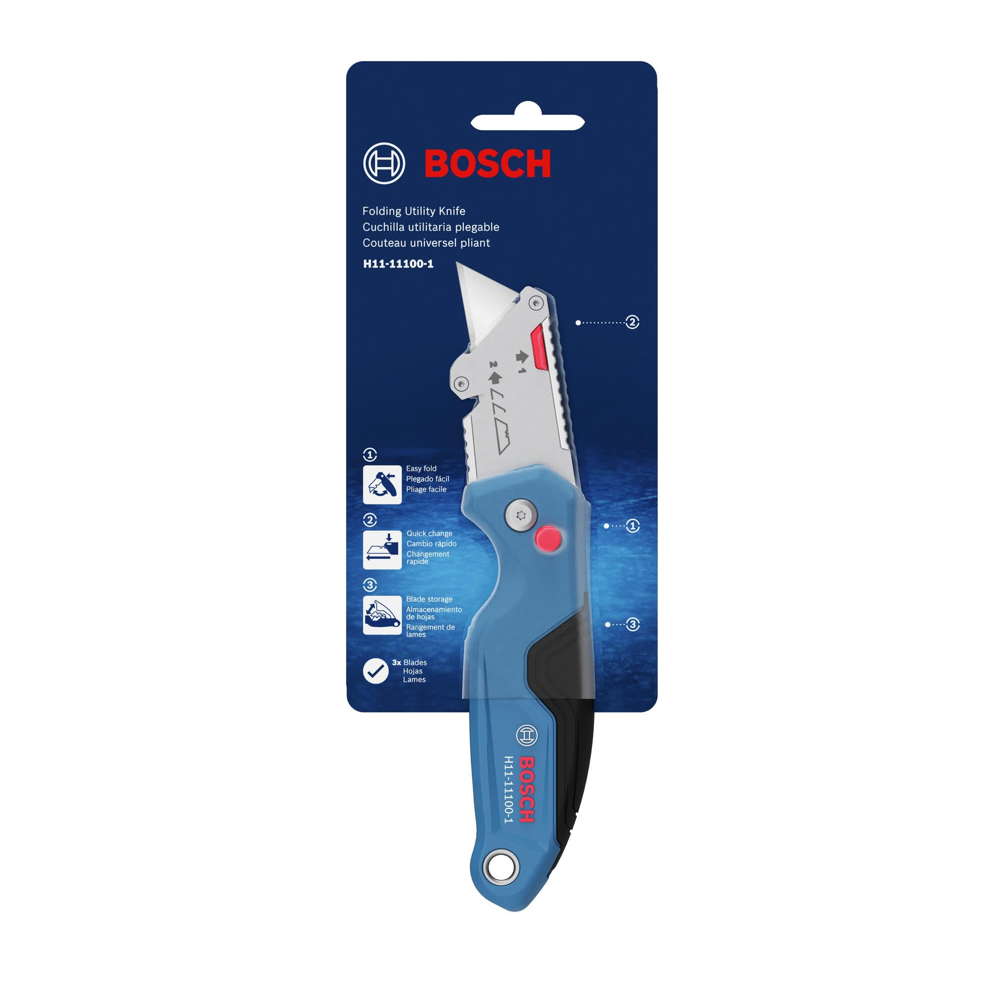Foto 5 pulgar | Cuchillo Utilitario Plegable Bosch H11-11100-1 Compact Portable - Venta Internacional.