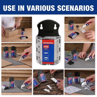 Foto 6 | Cuchillas Multiusos Workpro, Paquete De 200 Unidades Con Dispensador, Acero Sk5 - Venta Internacional.
