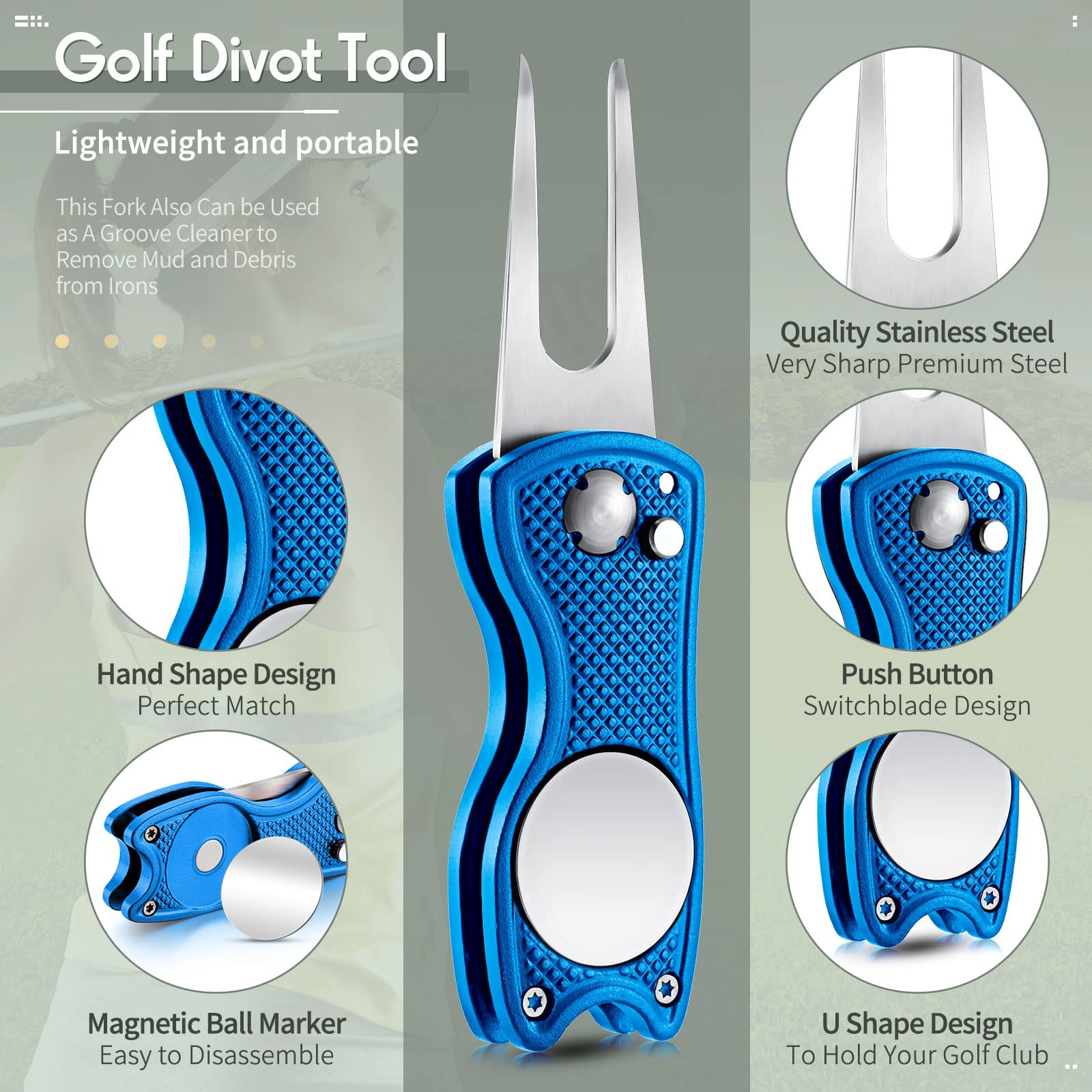 Foto 4 pulgar | Herramienta De Reparación Golf Divot Skylety Metal Con Marcador Magnético - Venta Internacional.