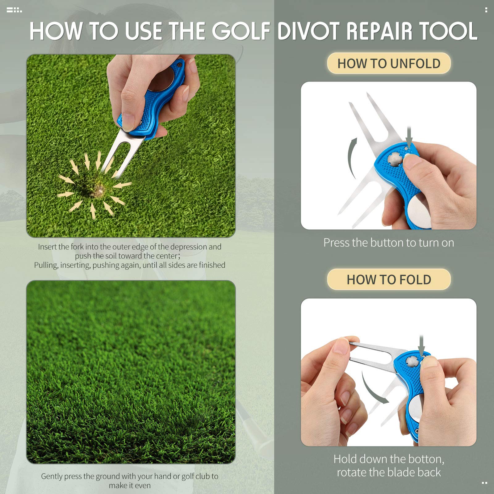 Foto 5 pulgar | Herramienta De Reparación Golf Divot Skylety Metal Con Marcador Magnético - Venta Internacional.