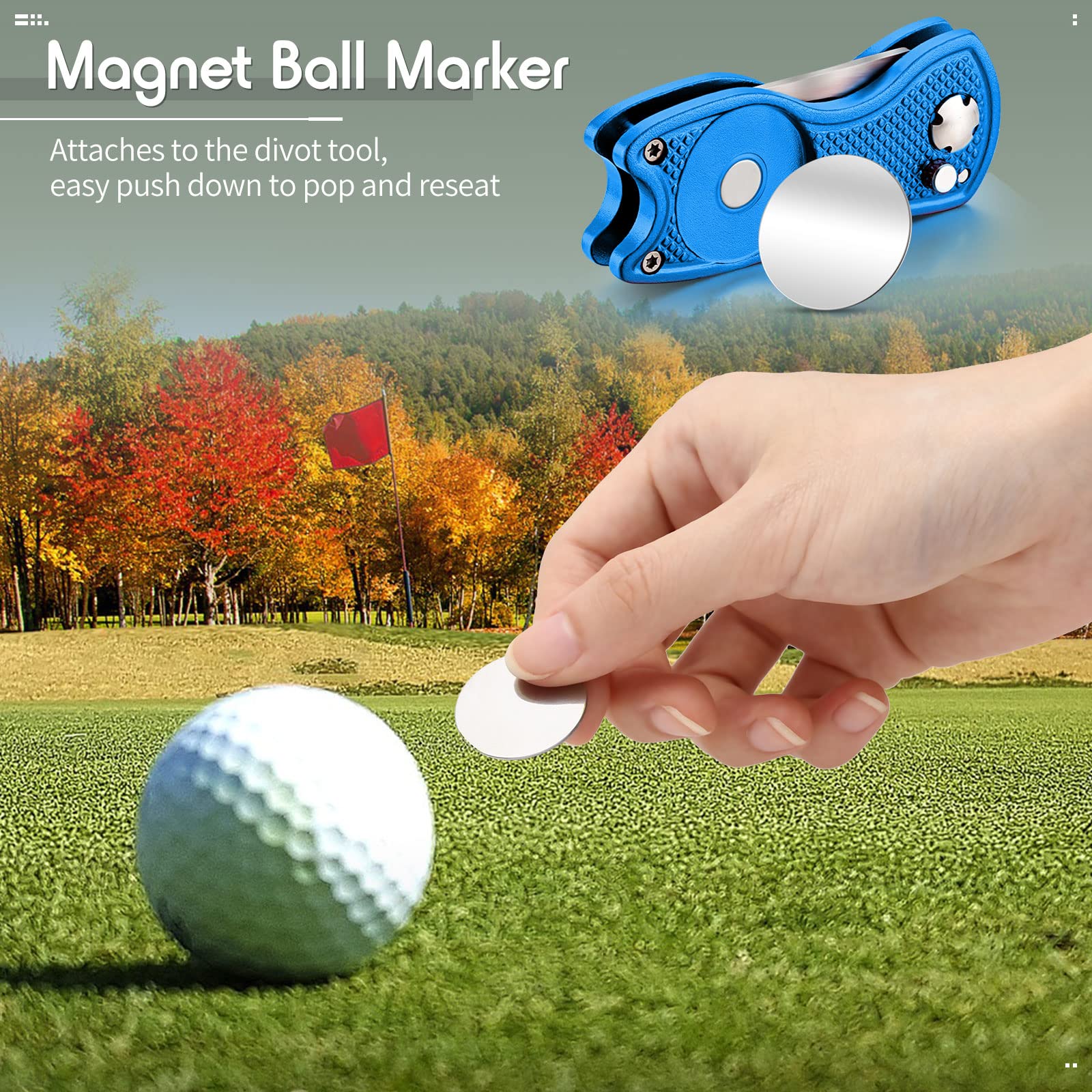 Foto 6 pulgar | Herramienta De Reparación Golf Divot Skylety Metal Con Marcador Magnético - Venta Internacional.