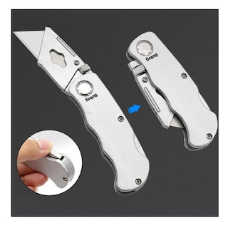 Foto 5 | 2pcs Navaja Multiusos Plegable+20 Hojas Intercambiables Belug, Plata