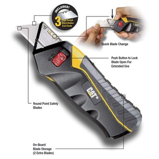 Foto 2 | Cortador De Cajas De Cuchillos Cat Safety Utility Autorretráctil, Aprieta El Mango Para Extenderlo, - Venta Interna