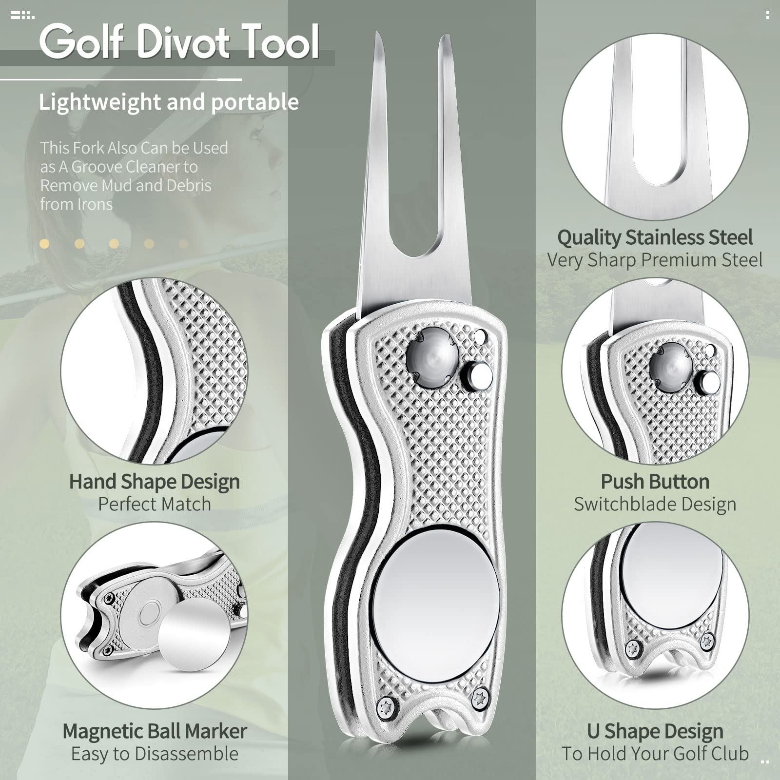 Foto 3 pulgar | Herramienta De Reparación Golf Divot Skylety Metal Con Marcador Magnético - Venta Internacional.
