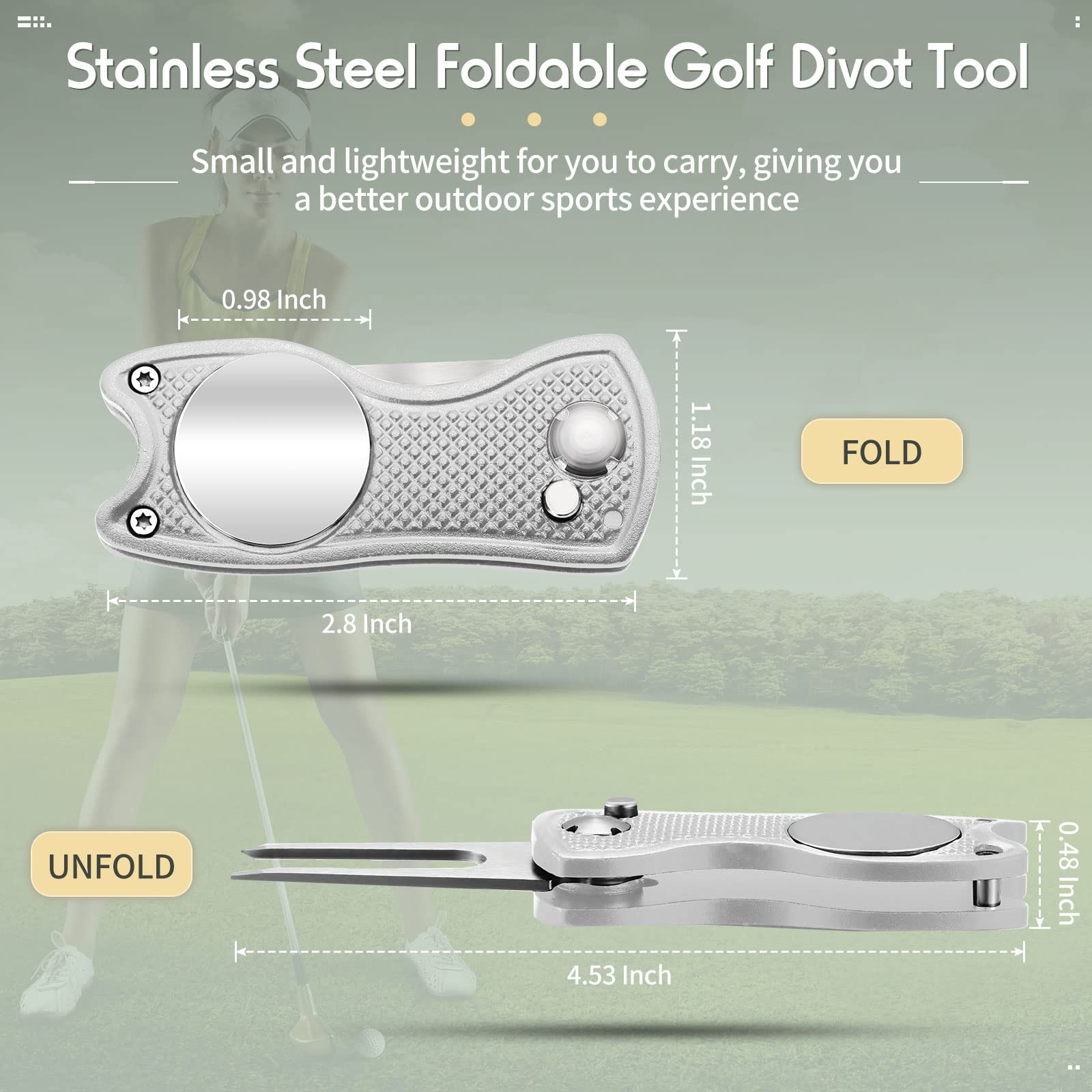 Foto 4 pulgar | Herramienta De Reparación Golf Divot Skylety Metal Con Marcador Magnético - Venta Internacional.