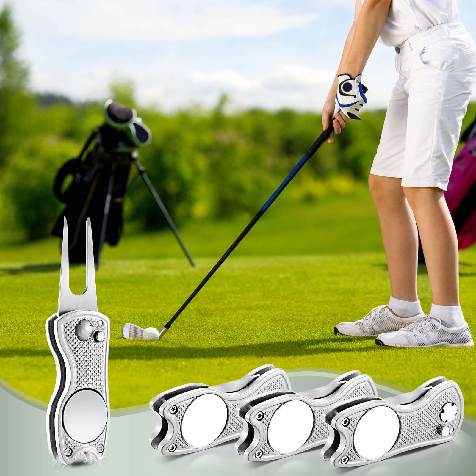 Foto 8 pulgar | Herramienta De Reparación Golf Divot Skylety Metal Con Marcador Magnético - Venta Internacional.