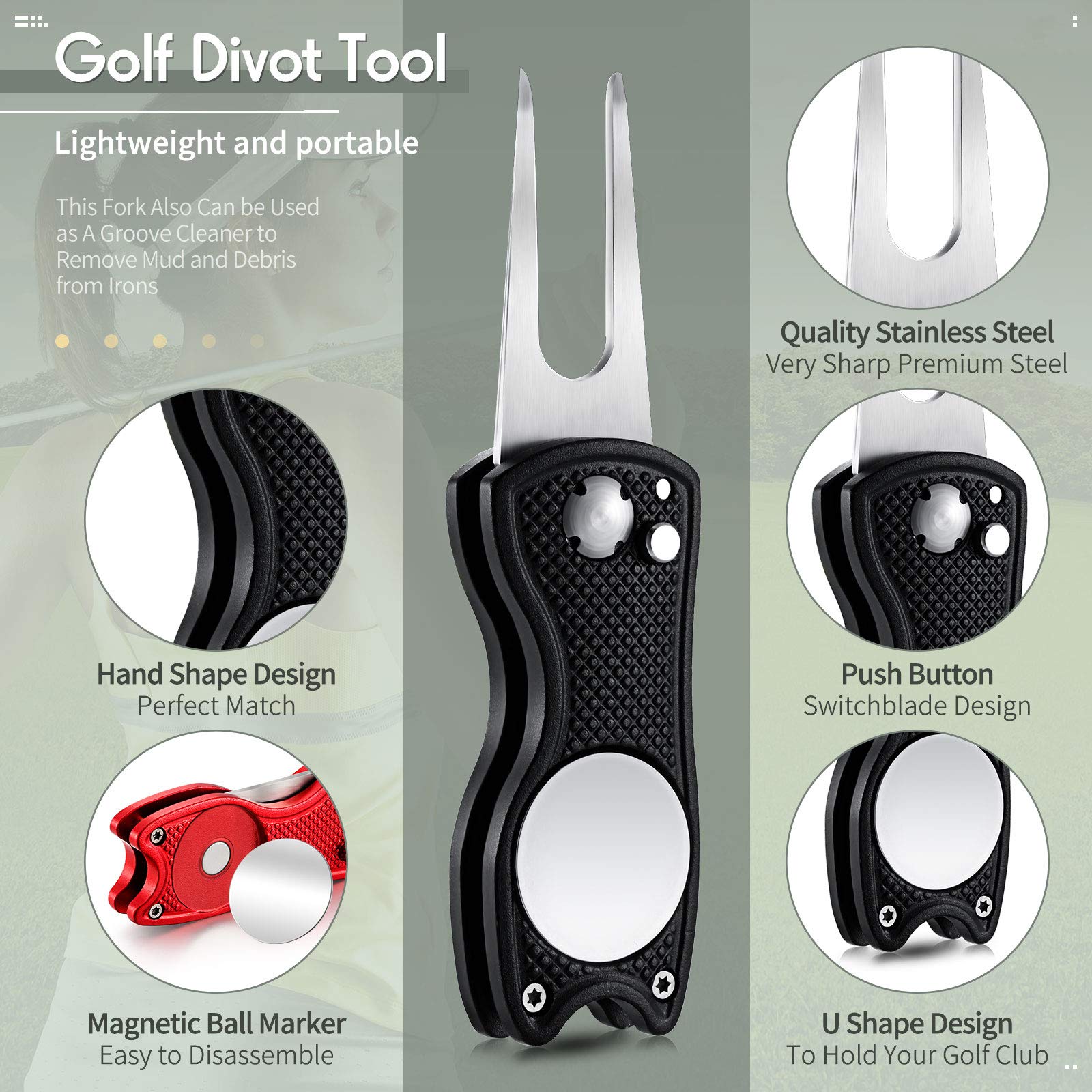 Foto 3 | Herramienta De Reparación Golf Divot Skylety Metal Con Marcador Magnético - Venta Internacional.