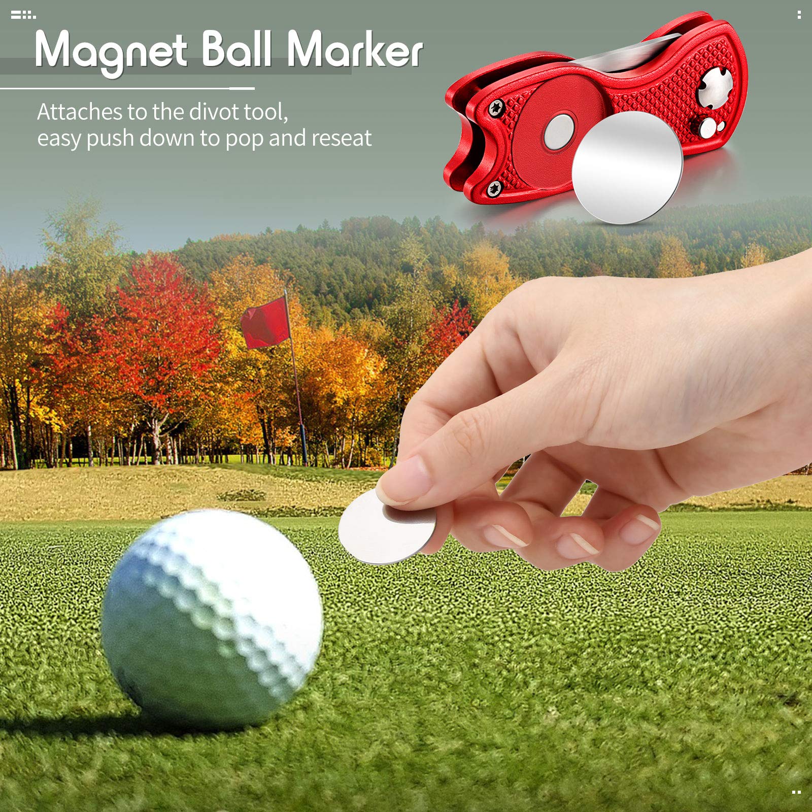 Foto 6 pulgar | Herramienta De Reparación Golf Divot Skylety Metal Con Marcador Magnético - Venta Internacional.