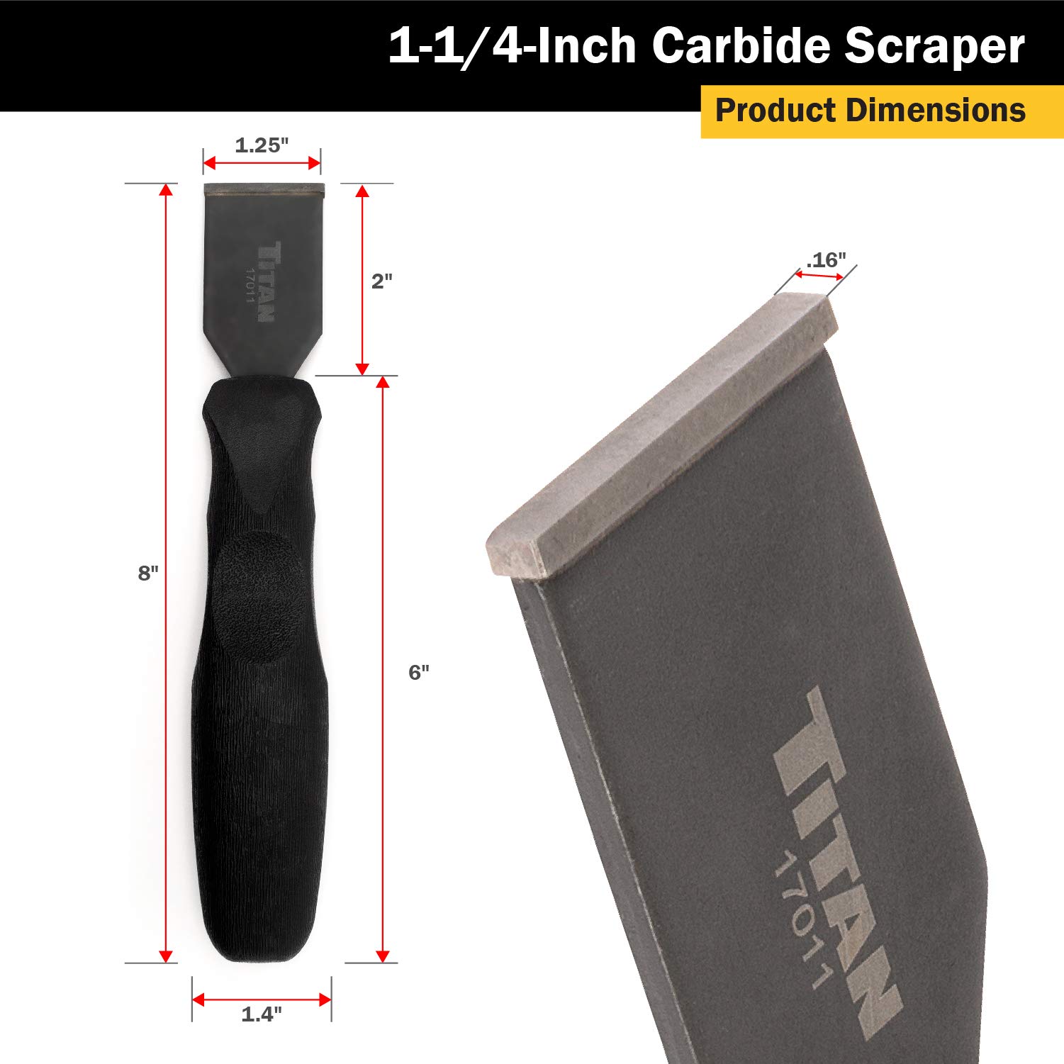Foto 4 pulgar | Rascador De Carburo Titan 17011 Con Hoja De 3,2 Cm Y Mango De 6 Cm - Venta Internacional.