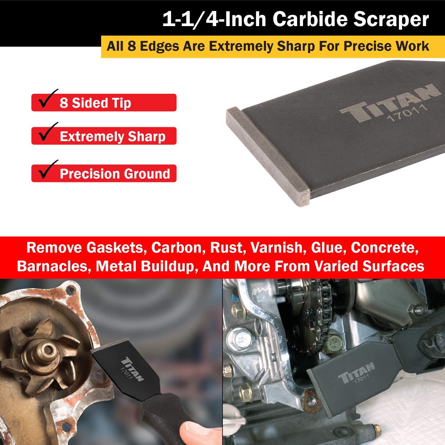 Foto 5 pulgar | Rascador De Carburo Titan 17011 Con Hoja De 3,2 Cm Y Mango De 6 Cm - Venta Internacional.