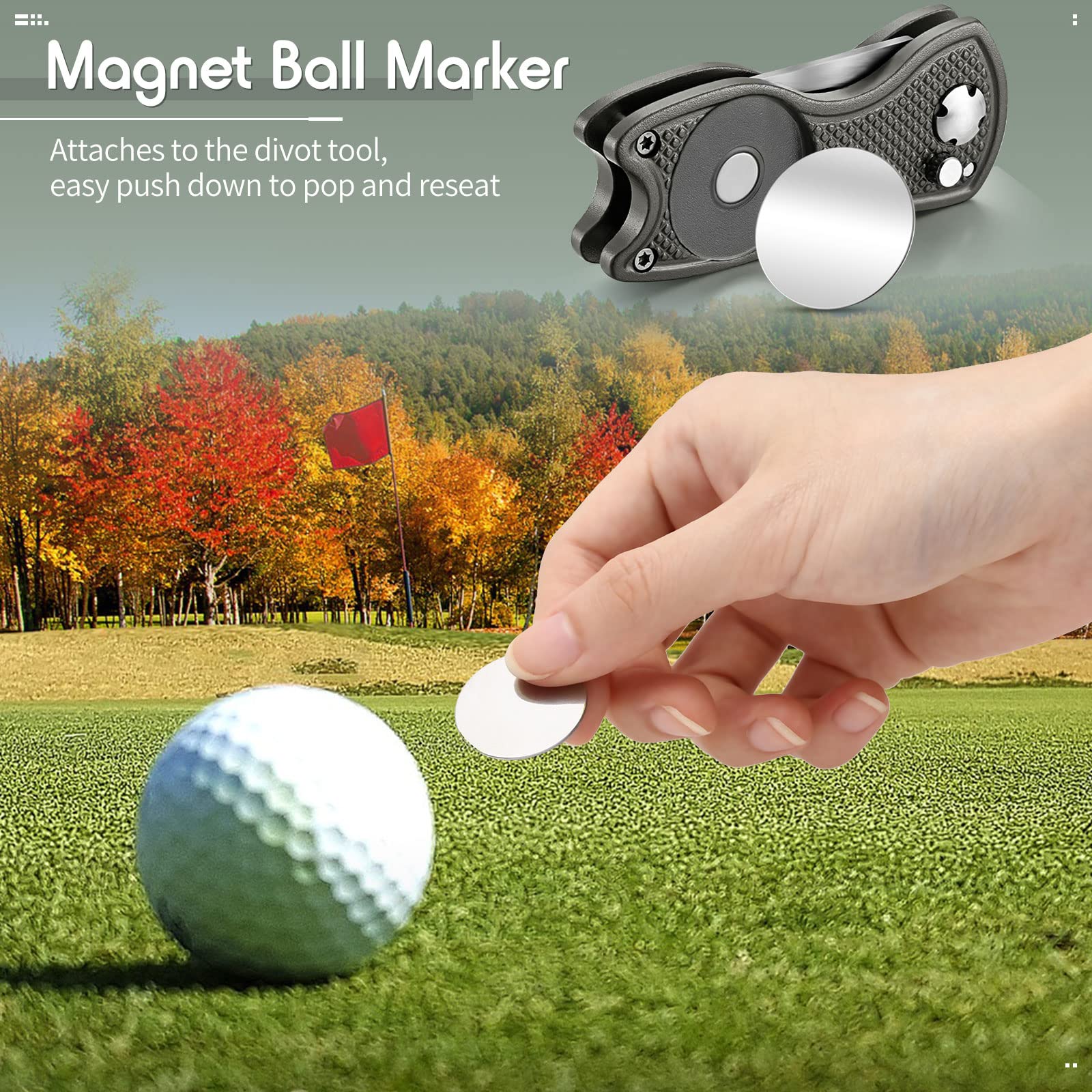 Foto 5 pulgar | Herramienta De Reparación Golf Divot Skylety Metal Con Marcador Magnético - Venta Internacional.