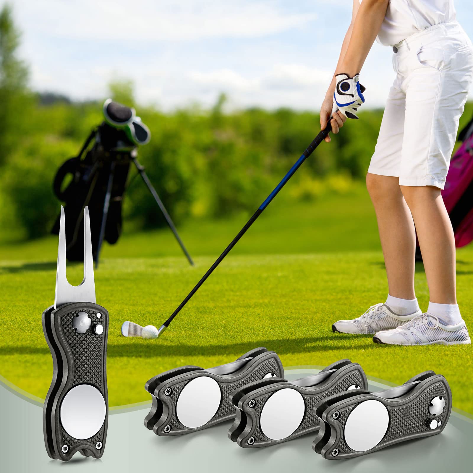 Foto 5 | Herramienta De Reparación Golf Divot Skylety Metal Con Marcador Magnético - Venta Internacional.