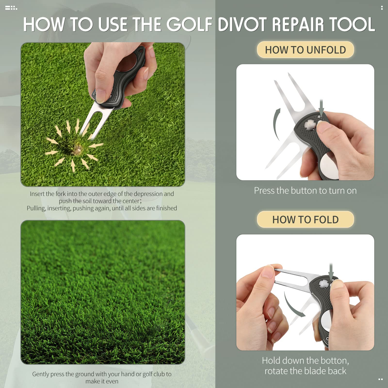 Foto 8 pulgar | Herramienta De Reparación Golf Divot Skylety Metal Con Marcador Magnético - Venta Internacional.