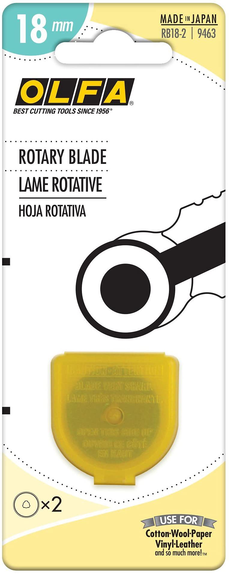 Foto 1 | Cuchillas Giratorias Olfa Rb18-2 De 18 Mm, Paquete De 2 Para Tela Y Papel - Venta Internacional.