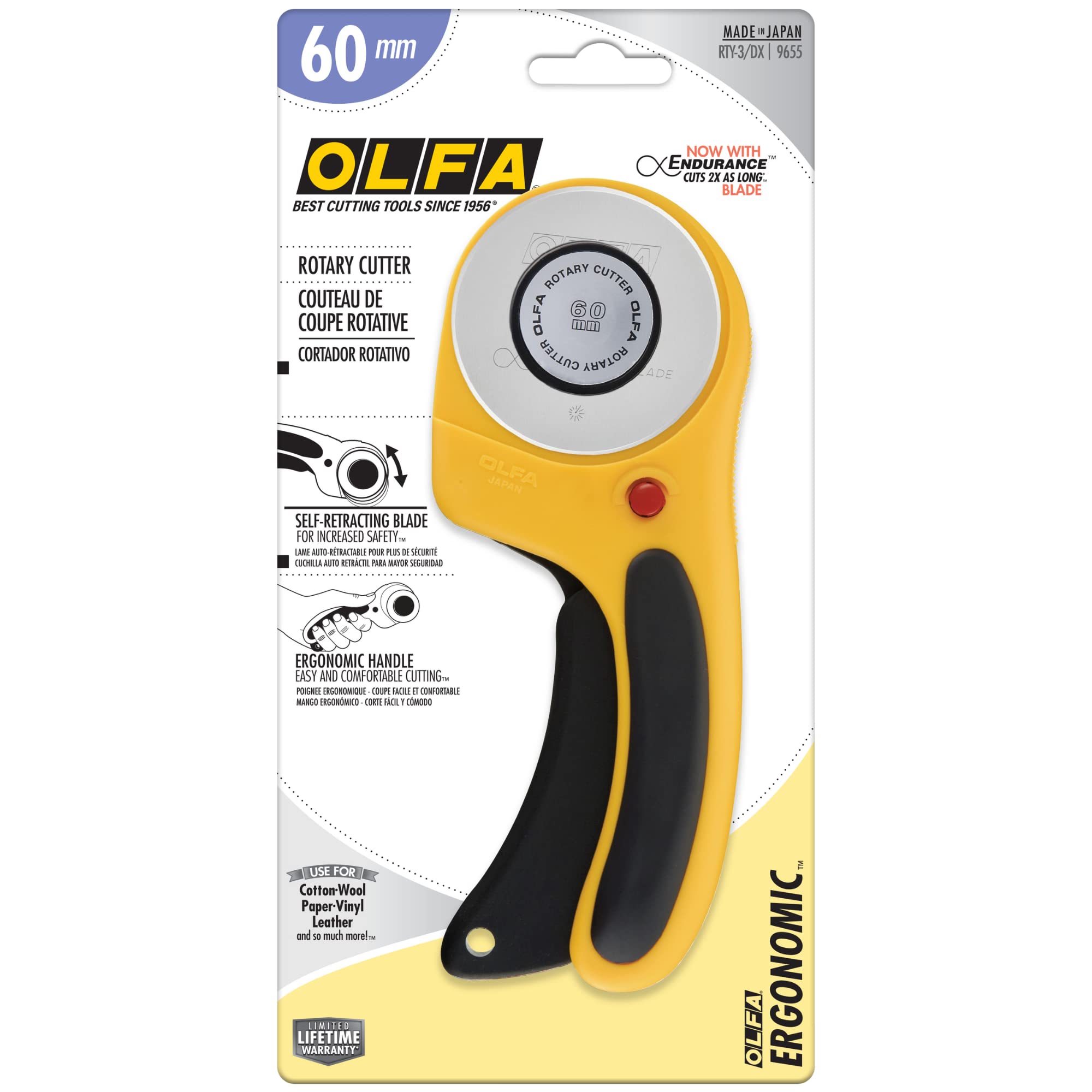 Foto 4 pulgar | Cortador Giratorio Olfa Ergonómico De 60 Mm Con Tapa De Cuchilla Y Gatillo - Venta Internacional.