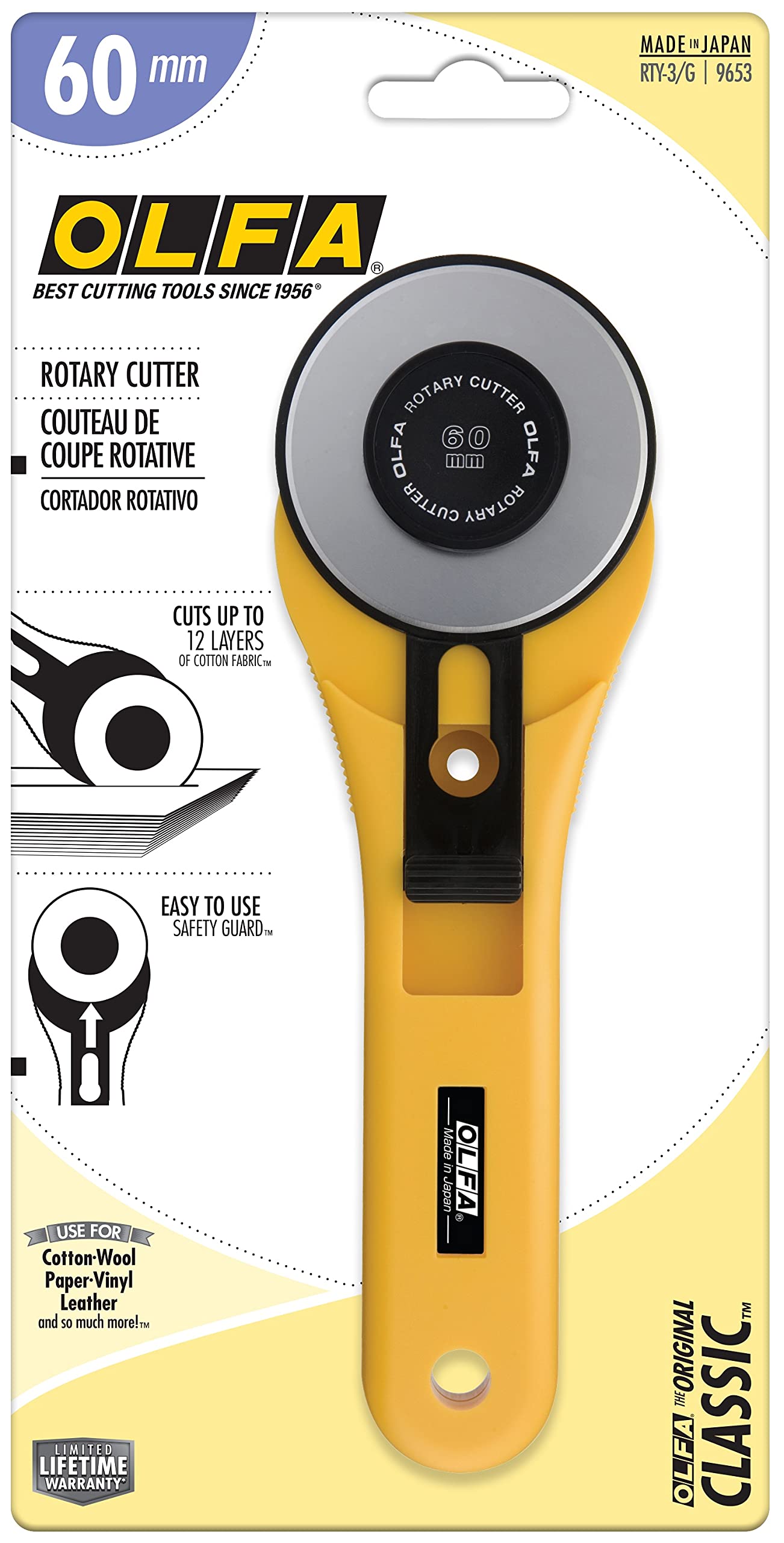 Foto 1 | Cortadora Rotativa Olfa Rty-3/g 60 Mm Con Mango Recto - Venta Internacional.