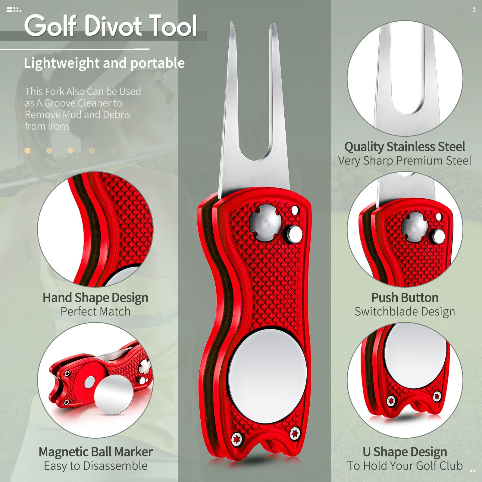 Foto 4 pulgar | Herramienta De Reparación Golf Divot Skylety Metal Con Marcador Magnético - Venta Internacional.