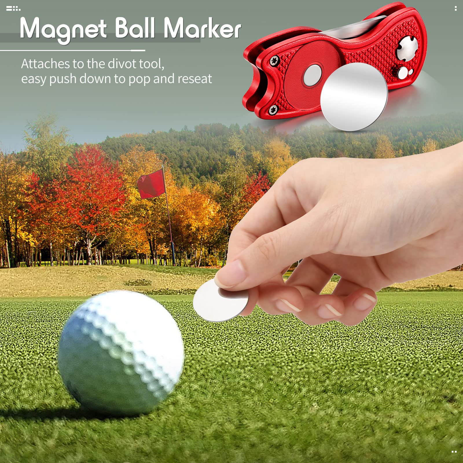 Foto 7 pulgar | Herramienta De Reparación Golf Divot Skylety Metal Con Marcador Magnético - Venta Internacional.