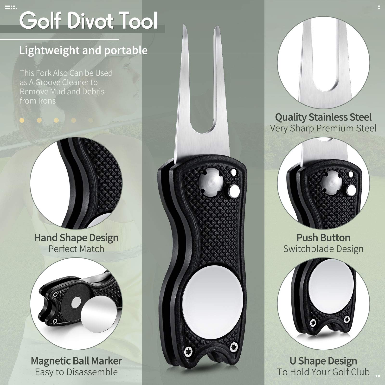 Foto 4 pulgar | Herramienta De Reparación Golf Divot Skylety Metal Con Marcador Magnético - Venta Internacional.