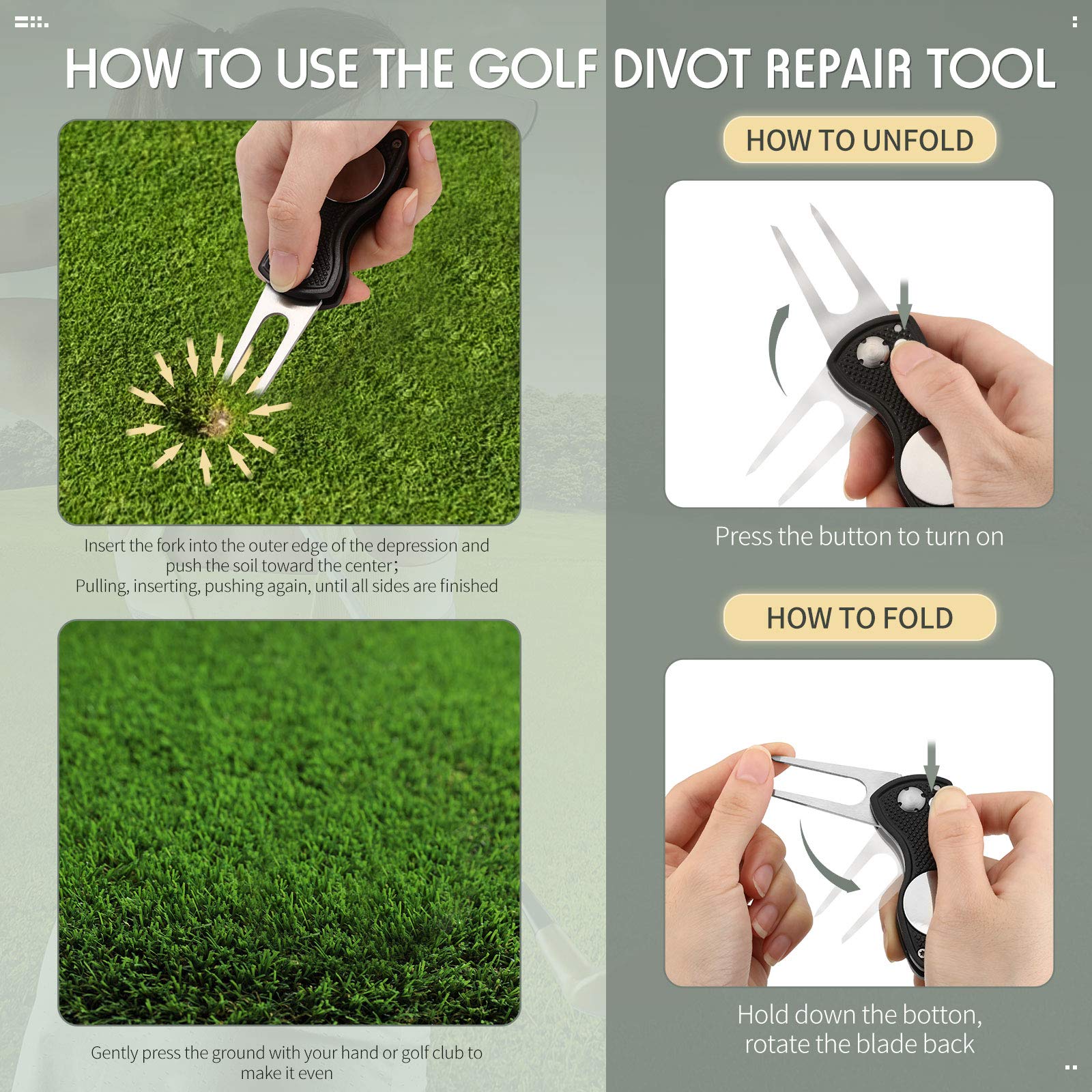 Foto 5 pulgar | Herramienta De Reparación Golf Divot Skylety Metal Con Marcador Magnético - Venta Internacional.