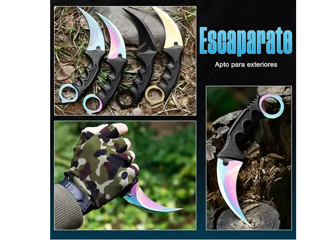 Foto 3 pulgar | Xtellar Cuchillo Karambit Premium - Navaja Táctica Y Práctica - Herramienta Militar Esencial - Ideal Para Caza Y