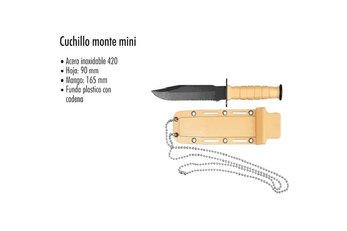 Foto 6 pulgar | Cuchillo Táctico Xtellar Militar Premium Con Cadena Y Funda - Edición Lion Color Café