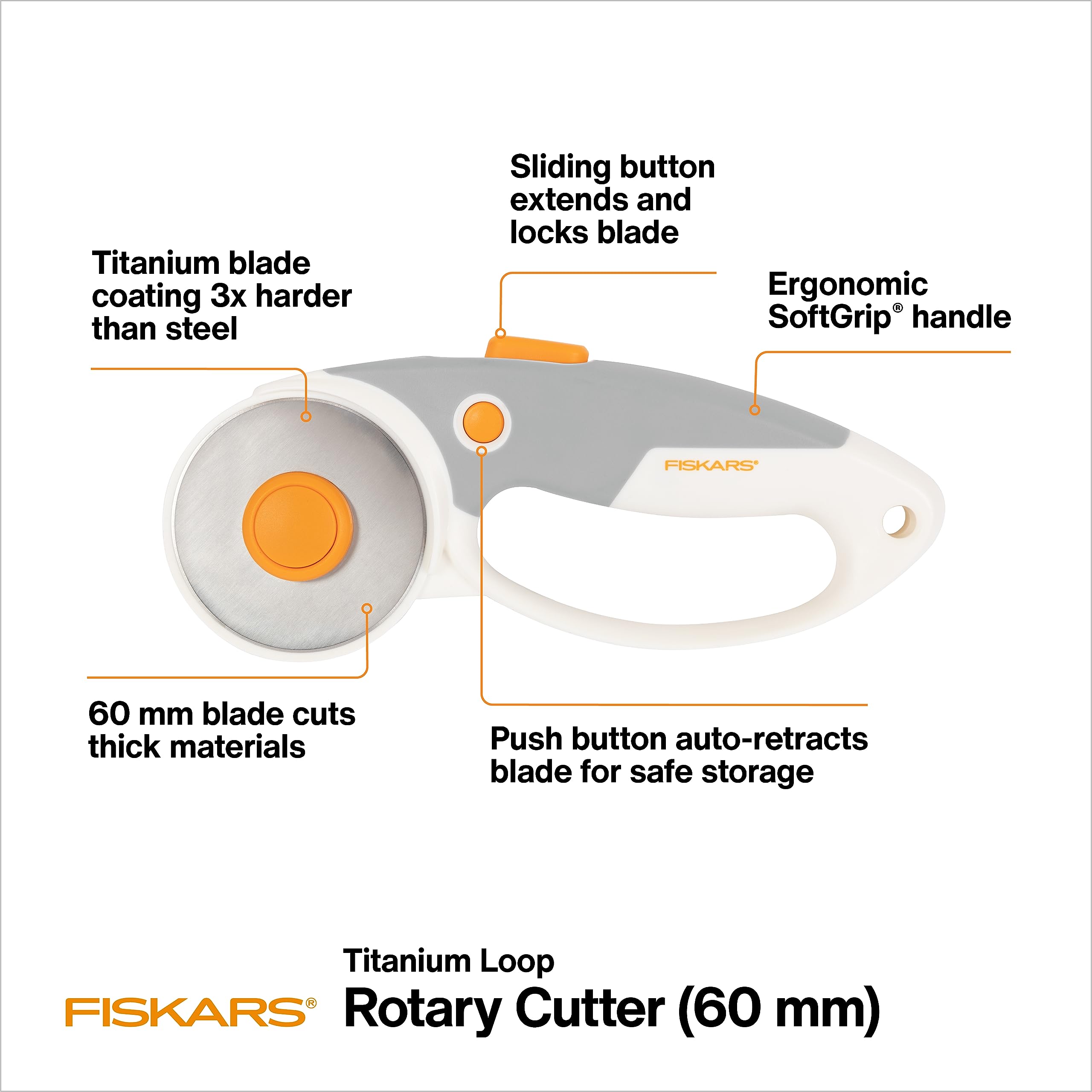Foto 2 | Cortador Giratorio Fiskars De 60 Mm Para Tela Con Agarre Ergonómico - Venta Internacional.