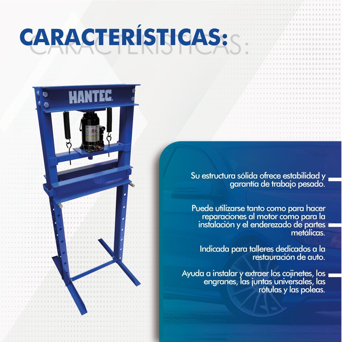 Foto 6 pulgar | Prensa Hidráulica de 20 Toneladas Hantec color Azul