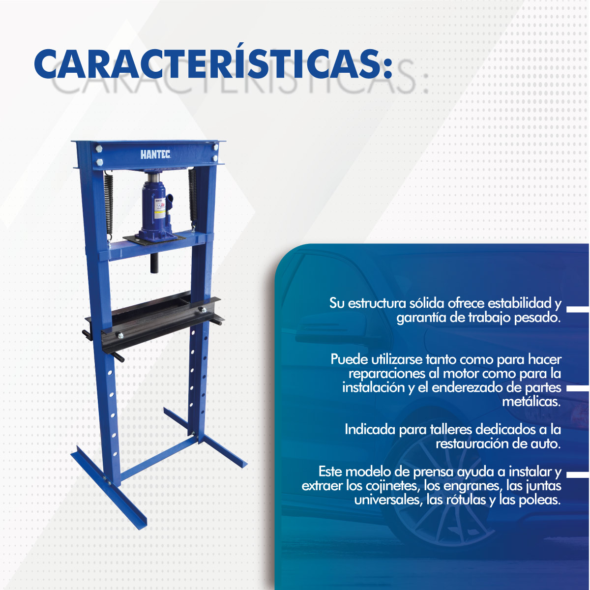 Foto 6 pulgar | Prensa Hidráulica de 12 Toneladas High Power Hantec color Azul