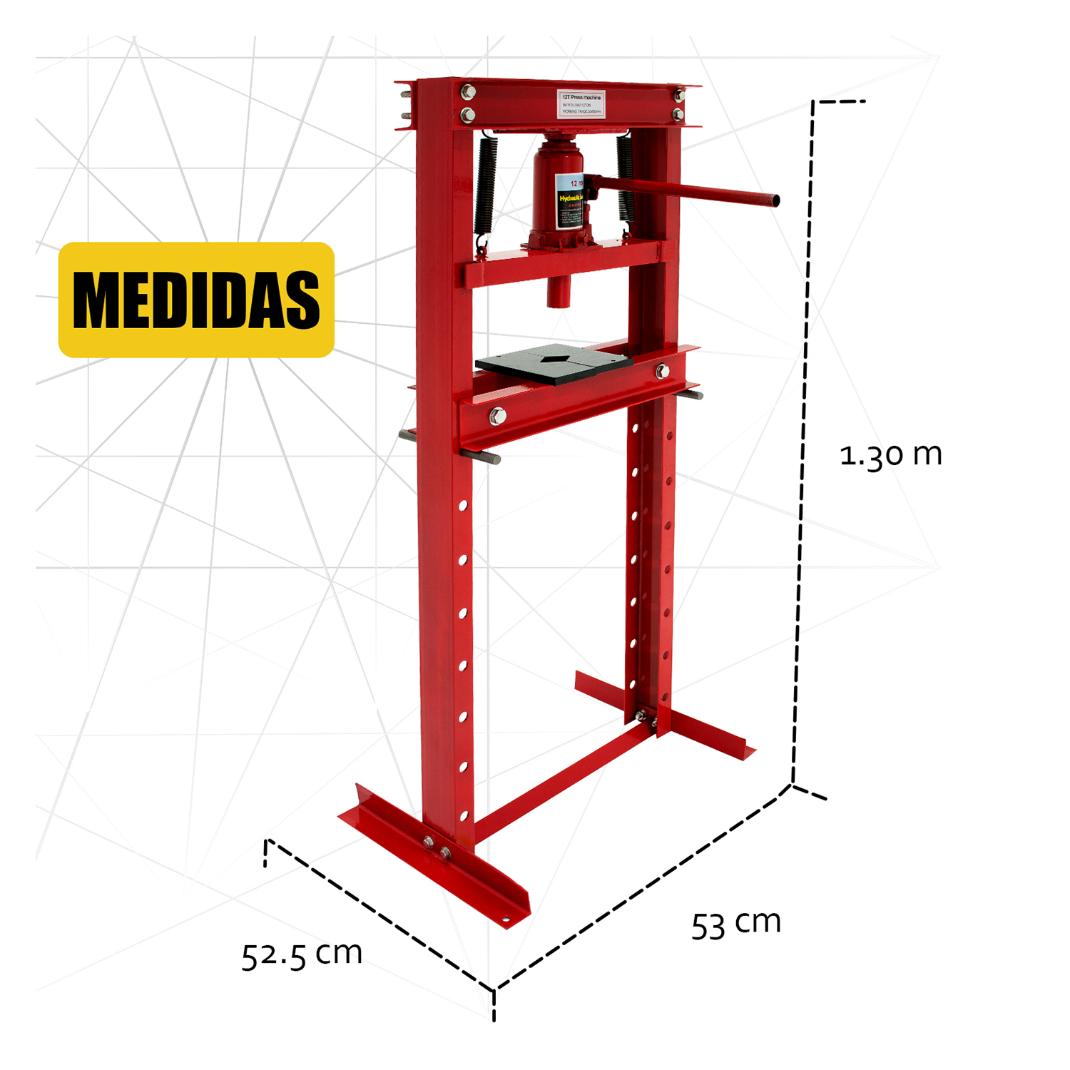 Foto 4 pulgar | Prensa Hidráulica Gato Gutstark color Rojo 12 Toneladas Acero