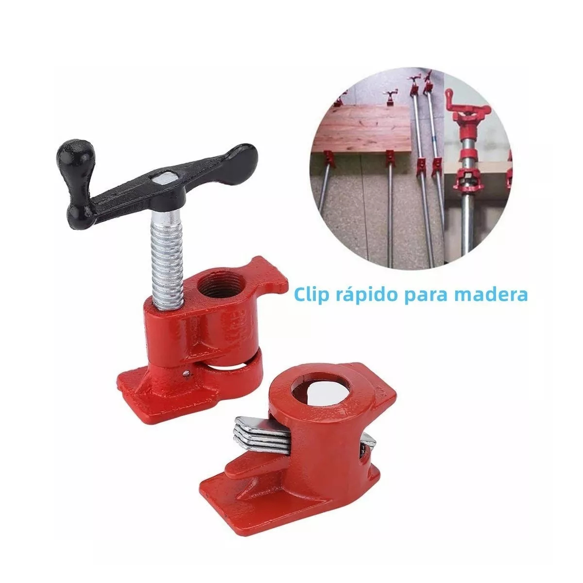 Foto 3 pulgar | Prensa Sargento para Madera de Tubo 3/4 Pz Eo Safe Imports ESI-4436 color Rojo