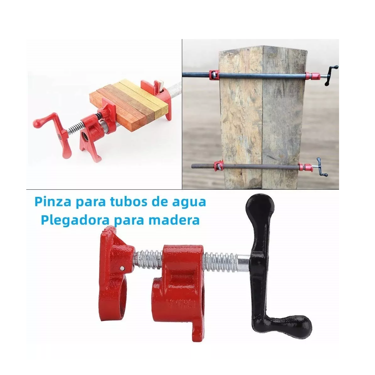 Foto 4 pulgar | Prensa Sargento para Madera de Tubo 3/4 Pz Eo Safe Imports ESI-4436 color Rojo