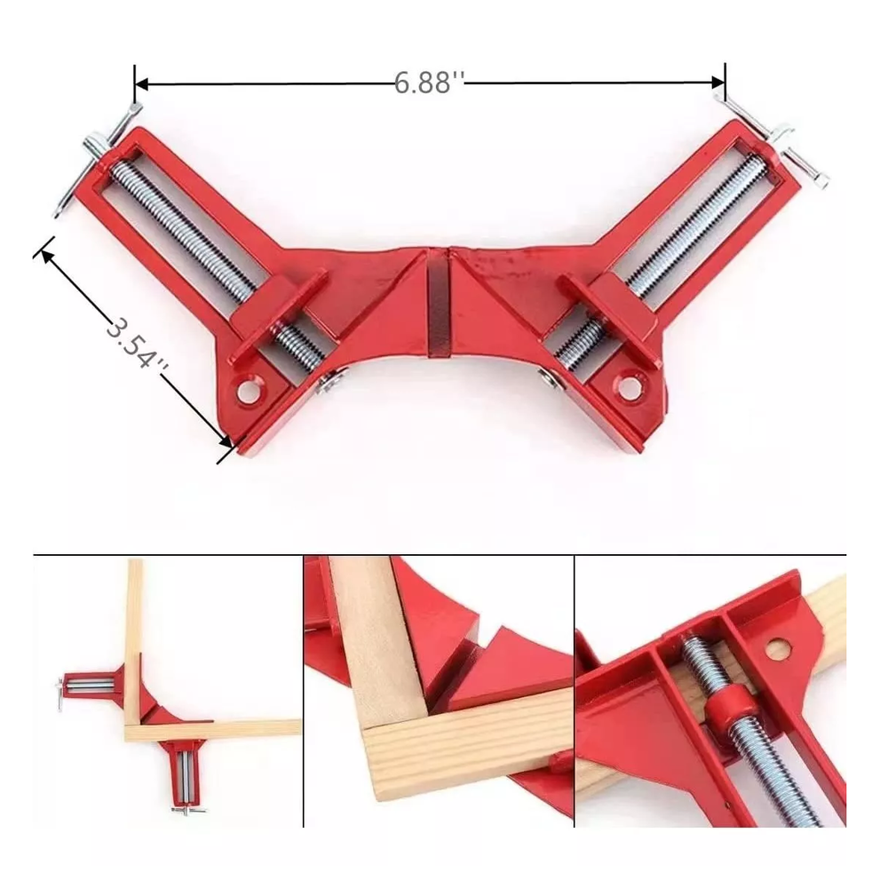 Foto 5 pulgar | Prensas Esquineras de Ángulo de 90° para Carpintero 4 Piezas Rojo