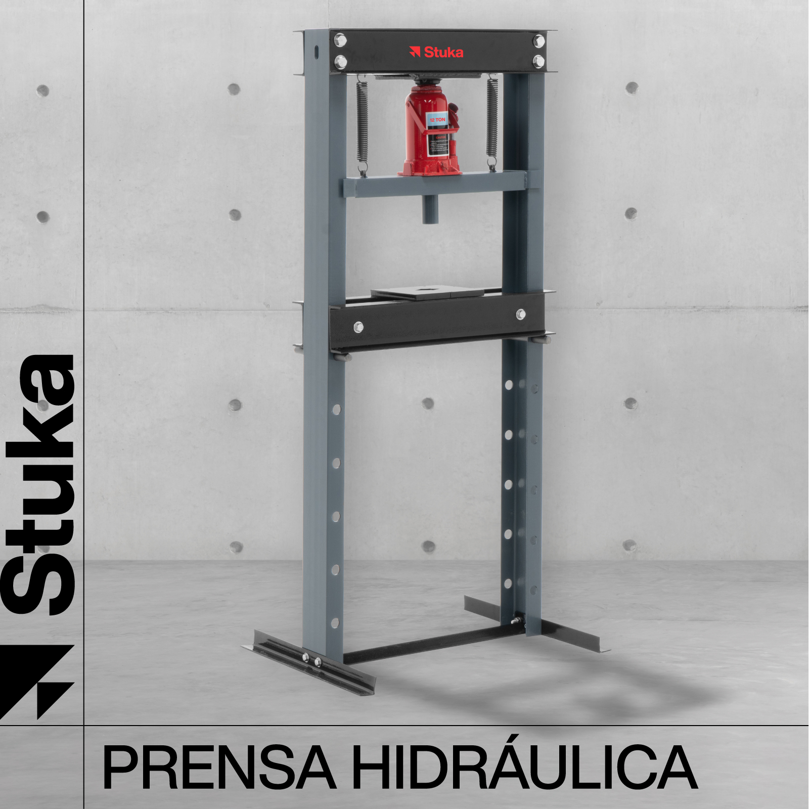 Foto 5 | Prensa Hidráulica Stuka Stph12t con Gato de Botella 12 Toneladas color Rojo-Negro