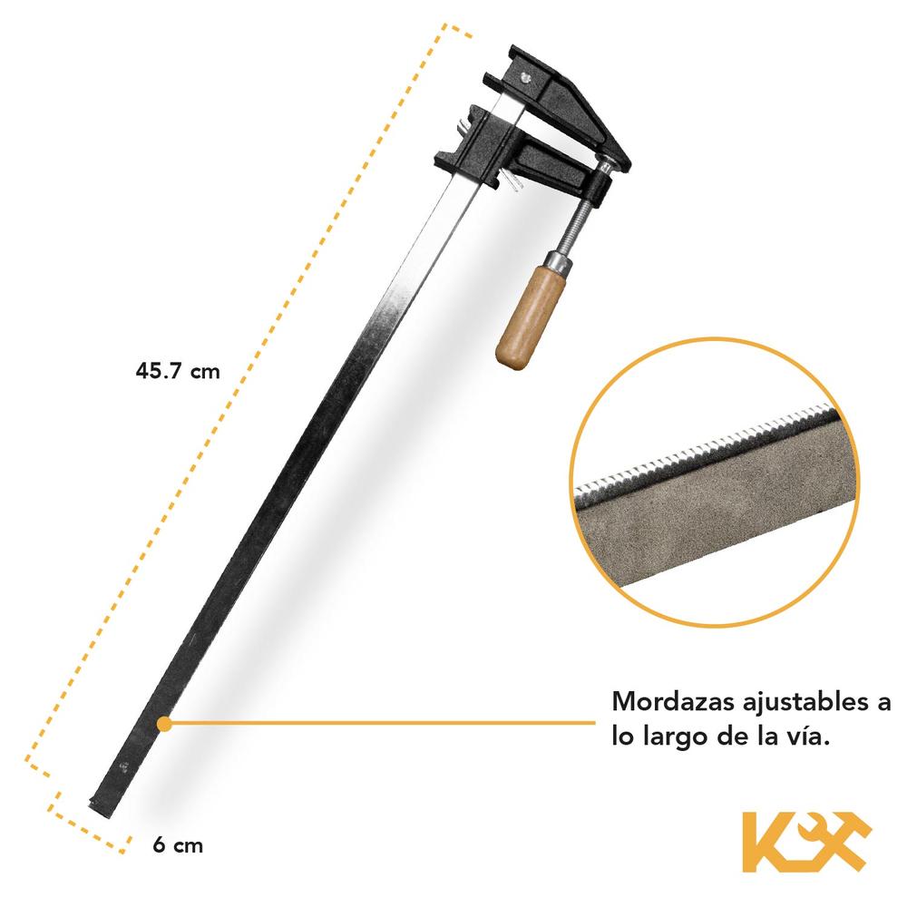 Foto 5 | Prensa Sargento 18in Kingsman para Madera Carpintería Kit 4 Piezas