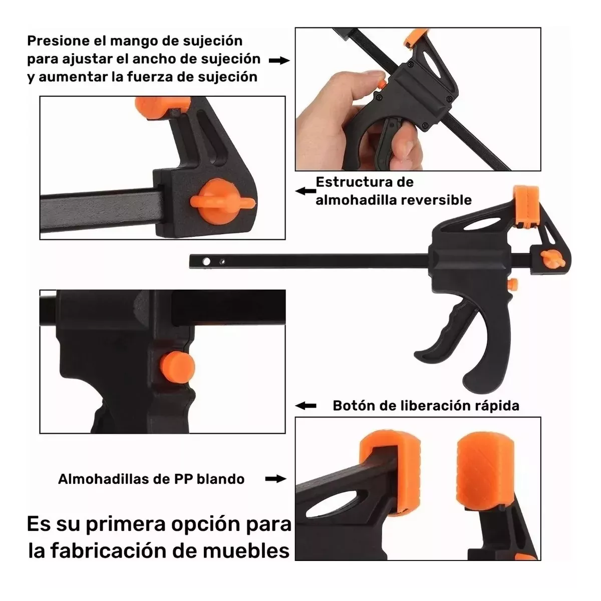 Foto 3 | Prensas Sargento Ajuste Rápido Doble Uso 4 Piezas Eo Safe Imports