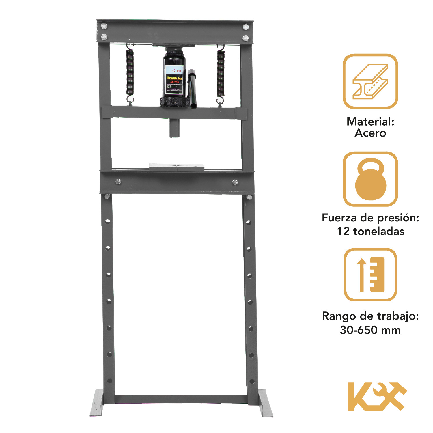 Foto 2 | Prensa Hidráulica Kingsman KMPR12T 12 Toneladas Acero Reforzado