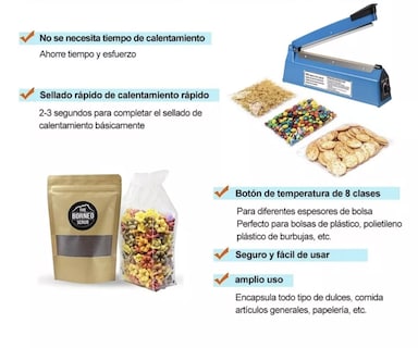 Foto 2 | Máquina De Selladora Térmico De Bolsas De Plástico De 20 Cm T