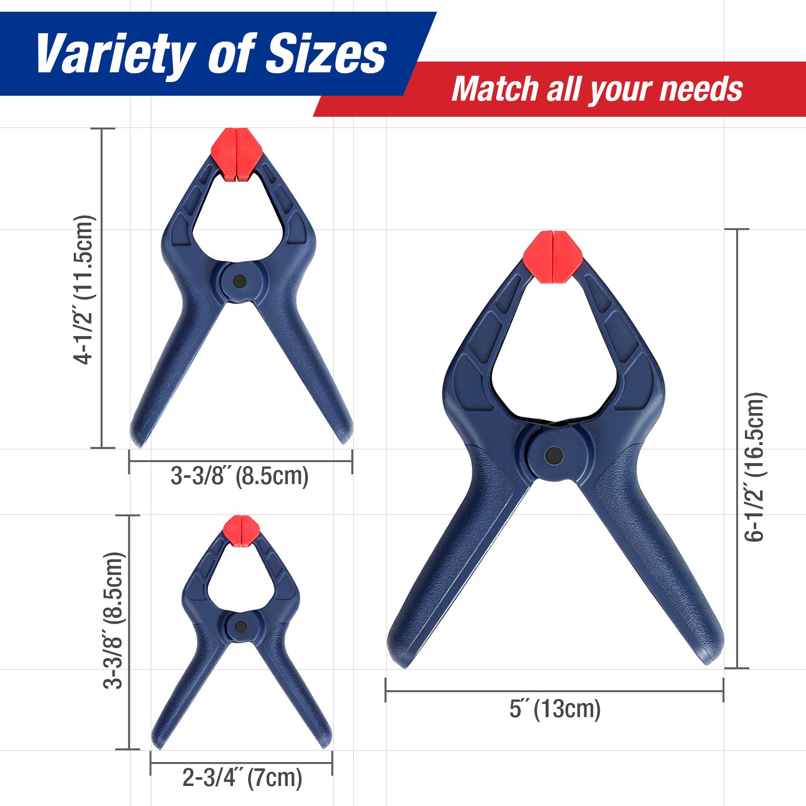 Foto 3 pulgar | Juego De Abrazaderas De Resorte Workpro De 16 Piezas De Nailon Para Carpintería - Venta Internacional.